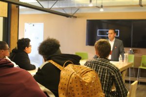 Students visit Capital One headquarters.