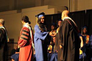 Sarah Jacob receives her high school diploma.