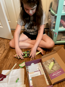 TAF@Saghalie Virtual Jumpstart students builds a Komodo dragon while engaging in offline learning.